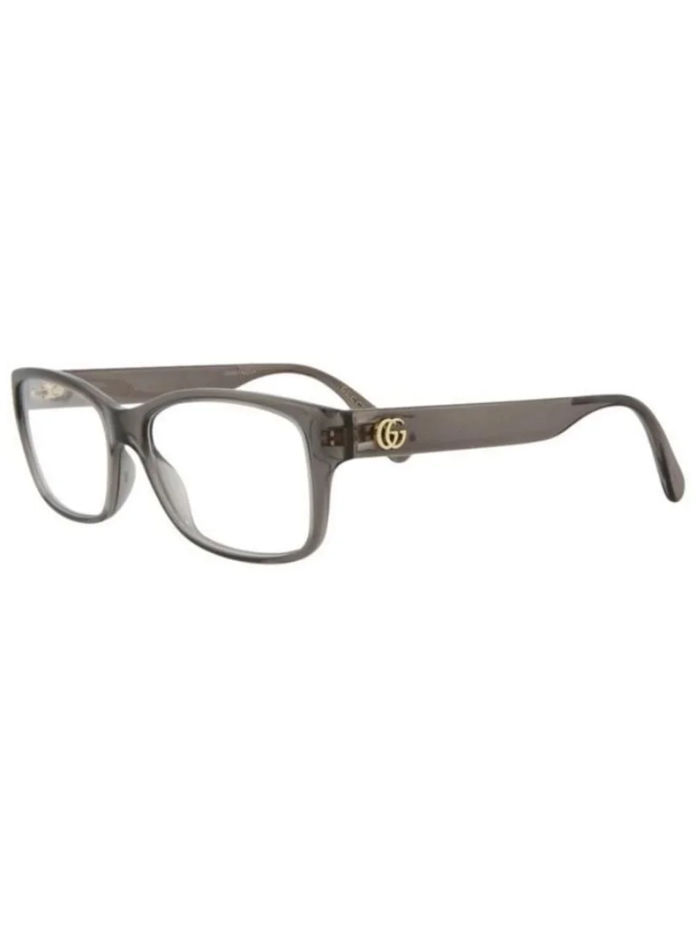 New Gucci Womens Square/Rectangle Grey Grey Transparent Fashion Designer Eyeglas